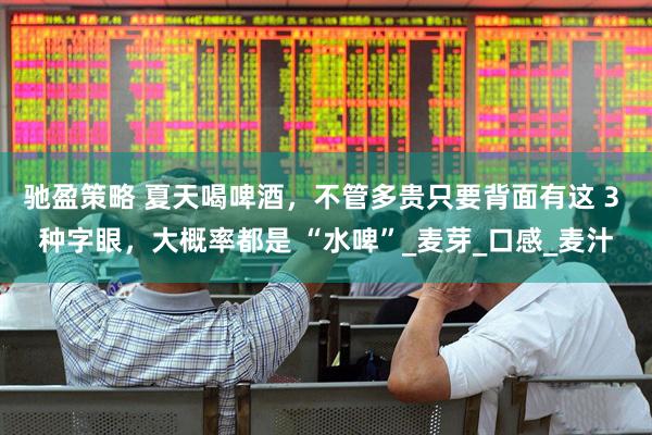 驰盈策略 夏天喝啤酒，不管多贵只要背面有这 3 种字眼，大概率都是 “水啤”_麦芽_口感_麦汁