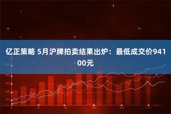 亿正策略 5月沪牌拍卖结果出炉：最低成交价94100元
