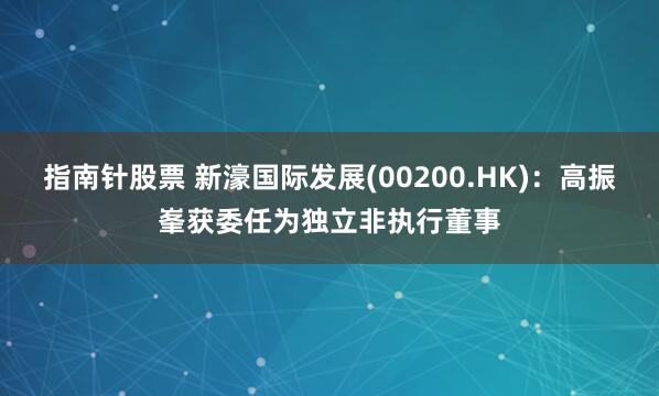 指南针股票 新濠国际发展(00200.HK)：高振峯获委任为独立非执行董事